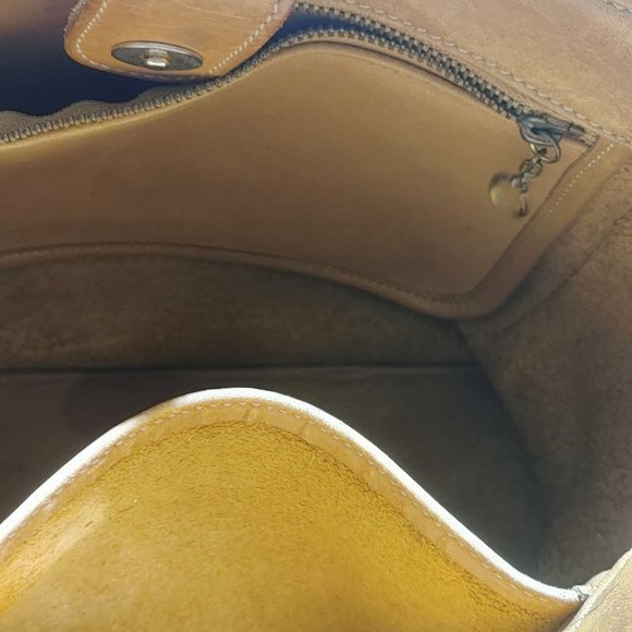 Coach Beige Leather Tote Bag 9305 Costa Rica Double Handles Open Top Design - Picture 12 of 16